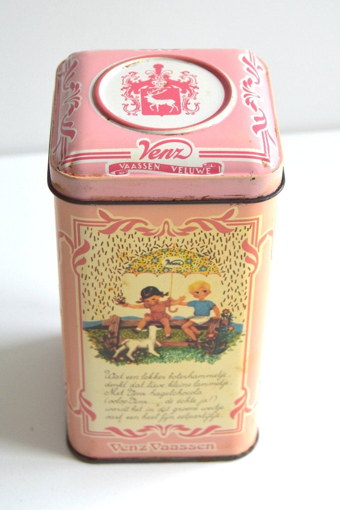 Vintage Venz hagelslag blik uit Vaassen in goede staat, Verzamelen, Blikken, Ophalen of Verzenden, Gebruikt, Overige