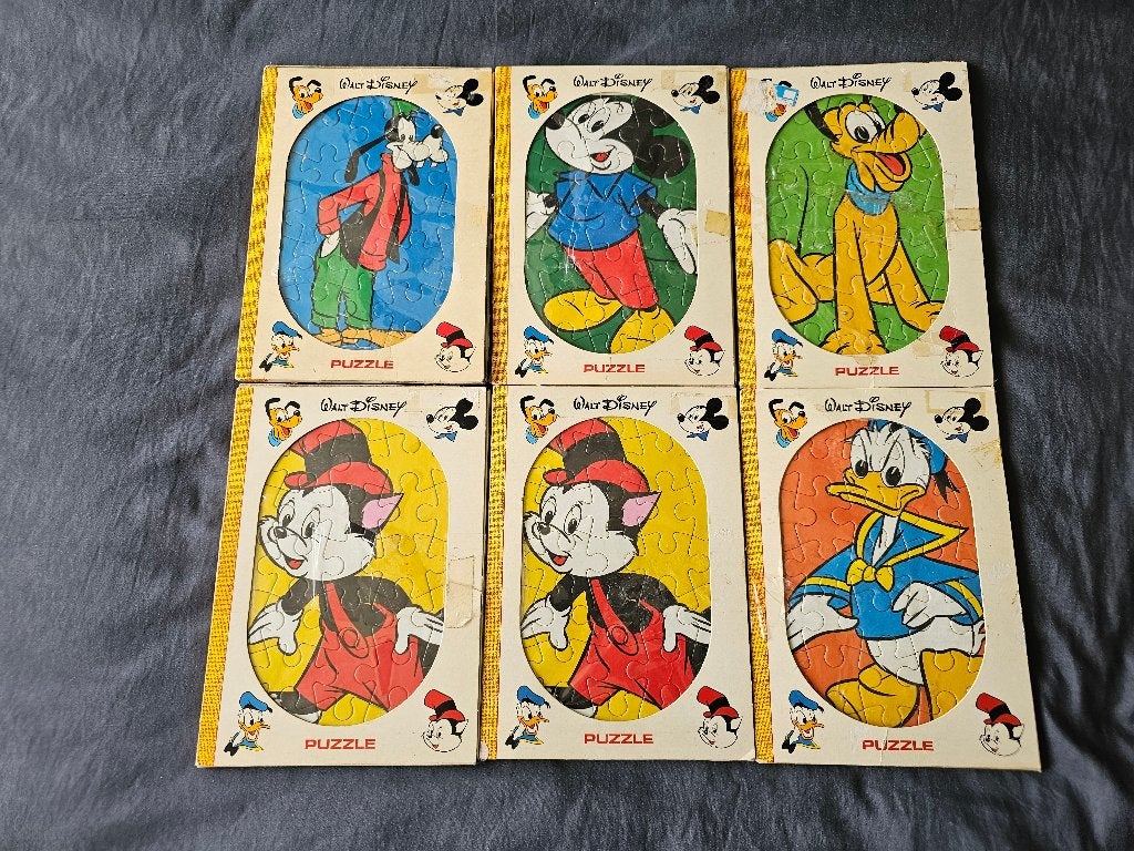 5 OUDE VINTAGE "WALT DISNEY" PUZZELS, Antiek en Kunst, Ophalen of Verzenden