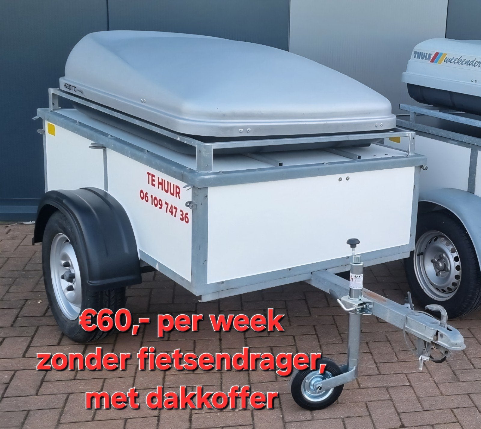 Bagagewagens, motoraanhanger te huur v.a. €60,- p/week., Caravans en Kamperen, Verhuur