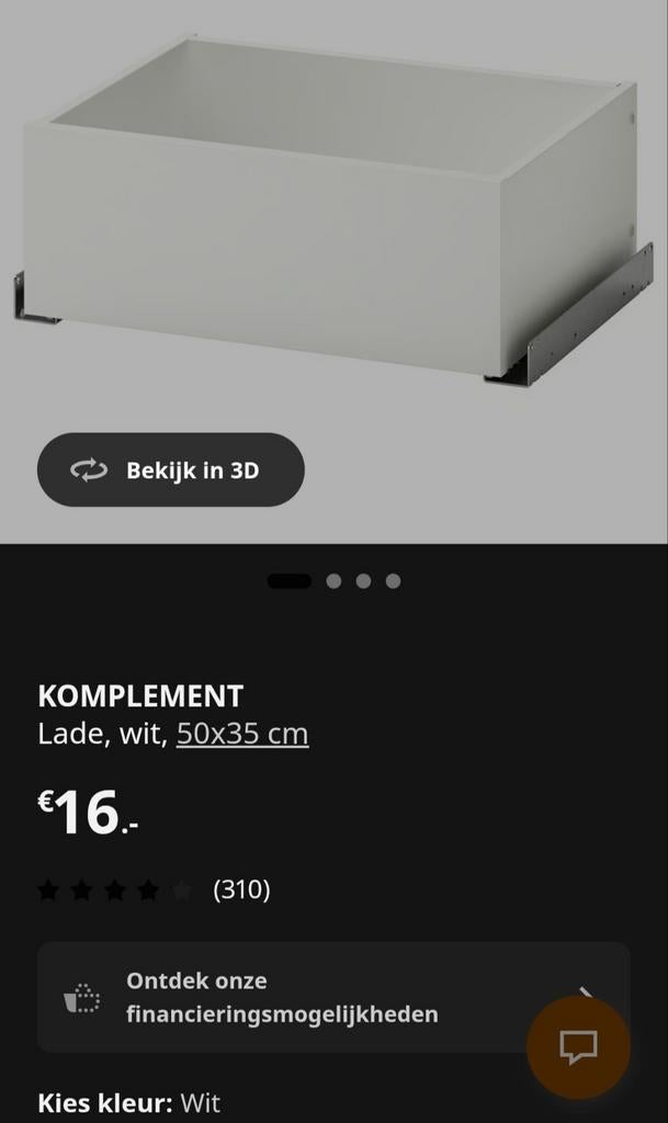Pax komplement lades 50x35 cm, Ophalen, Gebruikt, 25 tot 50 cm, Minder dan 100 cm
