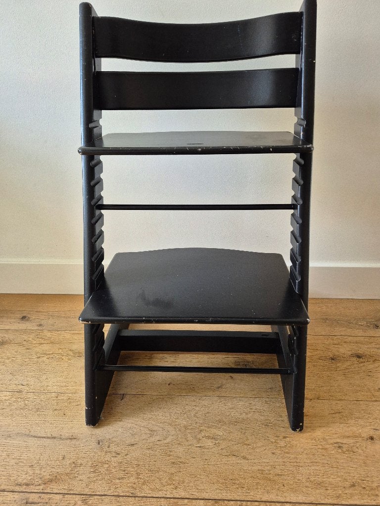 Stokke Tripp Trapp kinderstoel zwart, Ophalen, Gebruikt, Meegroeistoel, Aanschuifbaar
