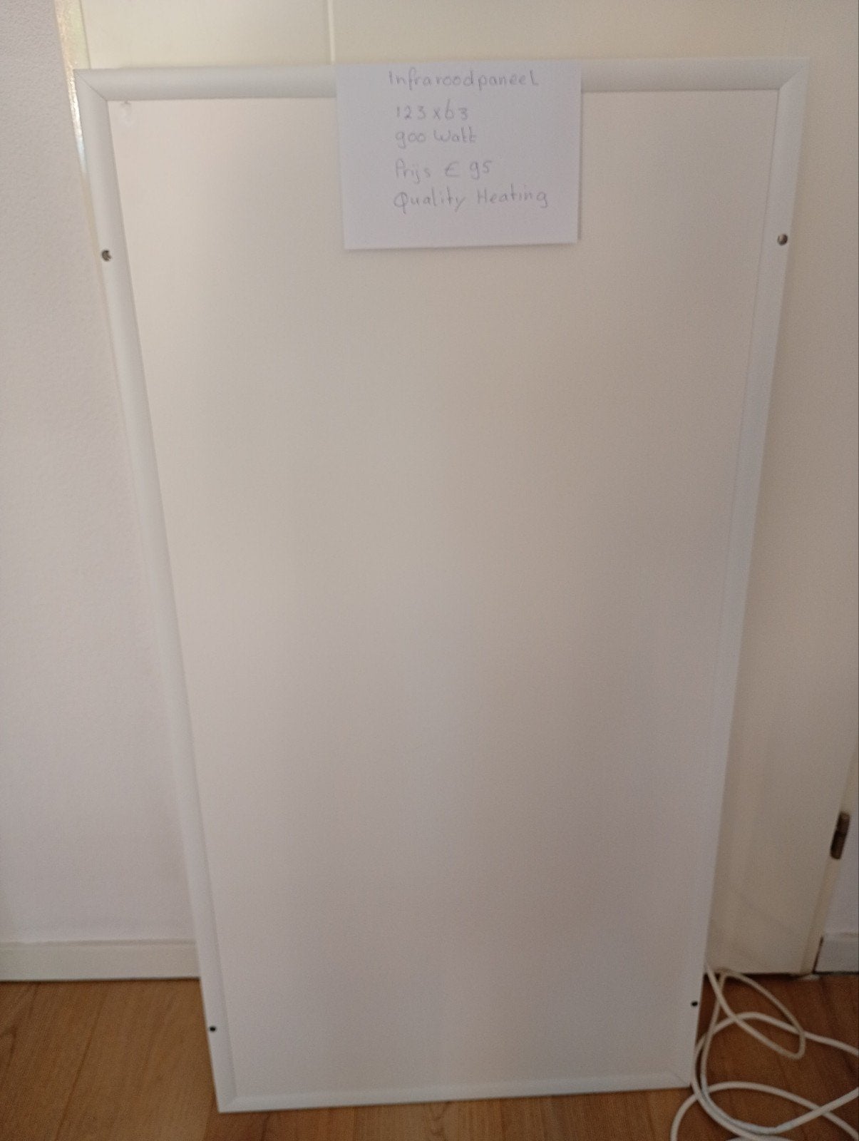 Infraroodpaneel 123x63 cm, 900 Watt - Quality Heating, Ophalen