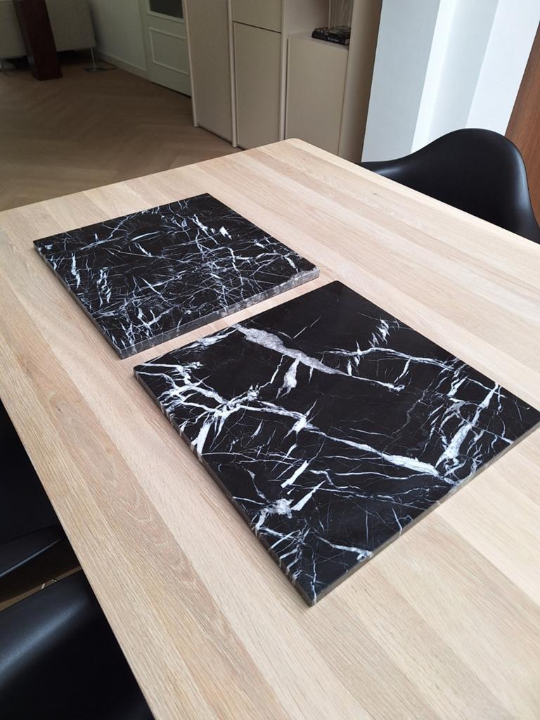 2x Zwart marmeren plateau Stoned Amsterdam, Ophalen, Zwart, Zo goed als nieuw, Modern