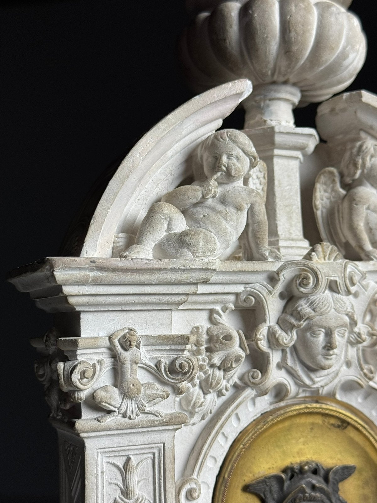 Schaalmodel kapel gips 19e eeuw, Antiek en Kunst, Antiek | Religie, Ophalen of Verzenden