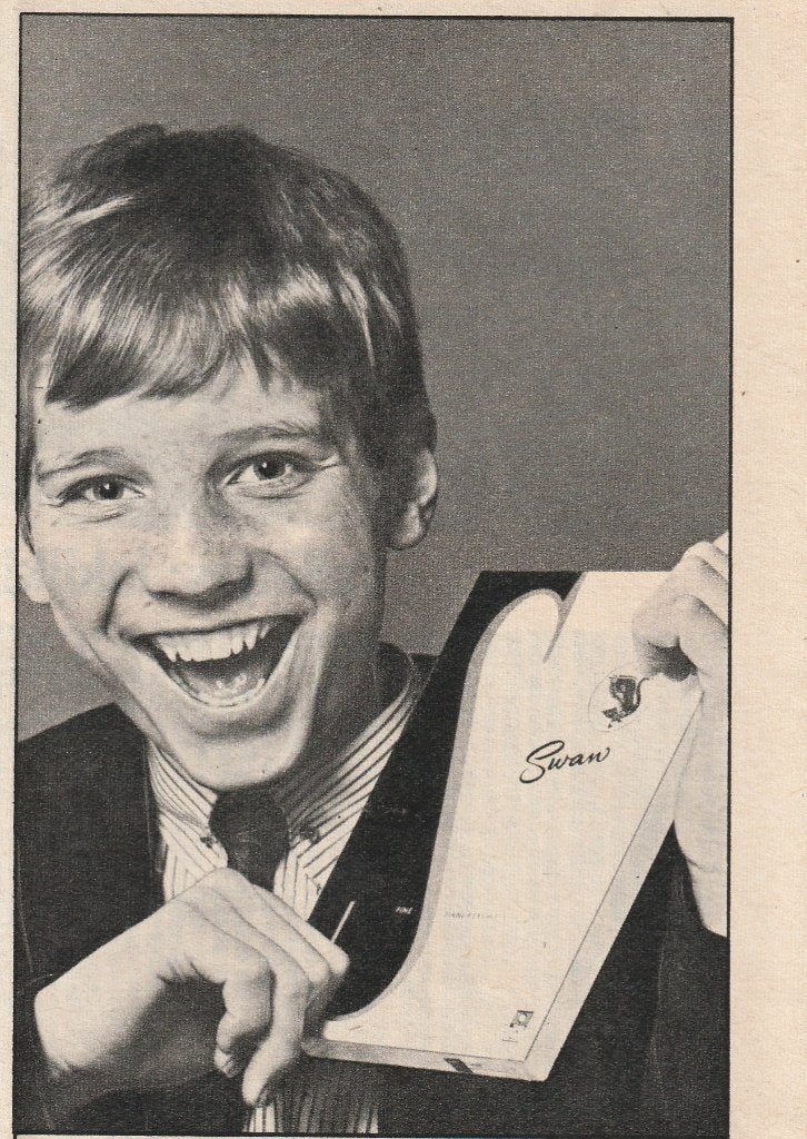 Retro reclame 1964 Swan zakdoeken jongen om te geven, Verzenden, Overige typen