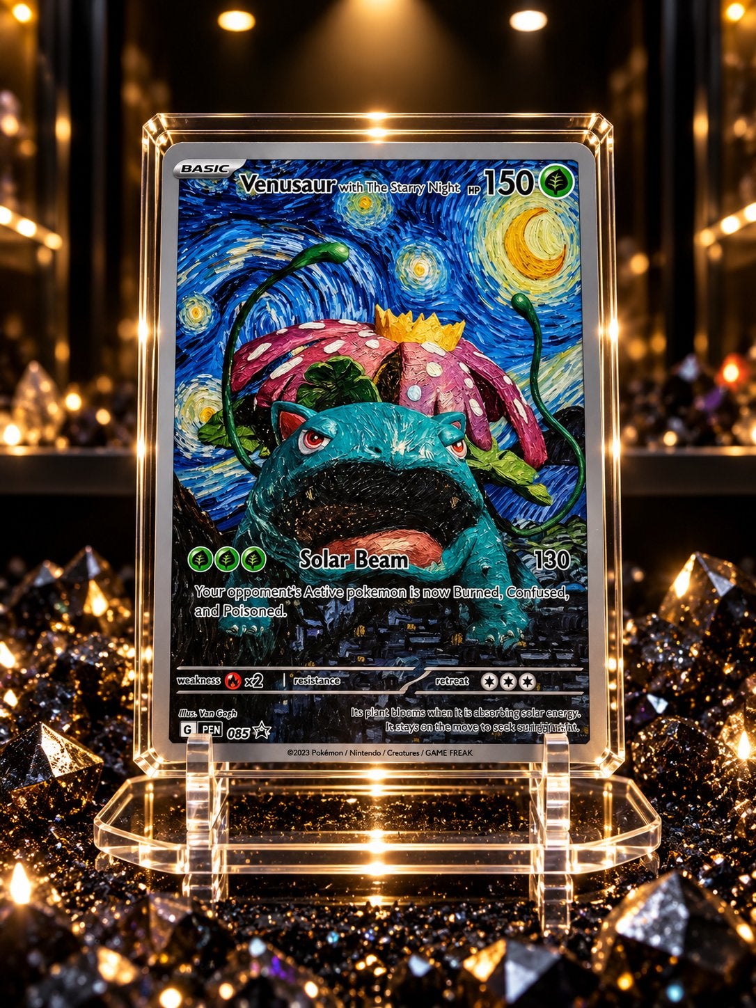 Venusaur x Van Gogh – Exclusieve Starry Night Kunstkaart, Verzenden, Zo goed als nieuw, Losse kaart