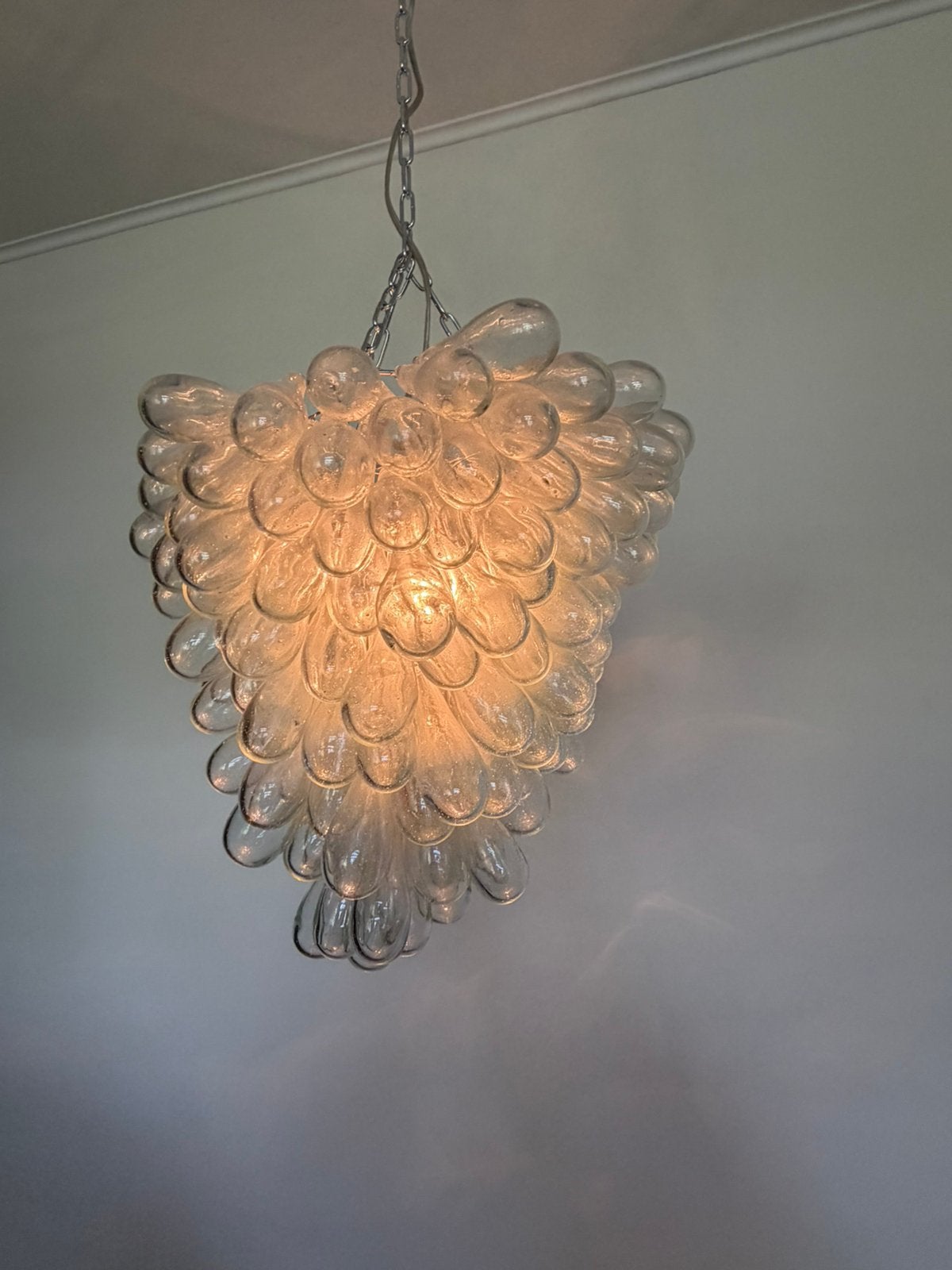 Vintage druiventros (grape) lamp van Murano glas, Ophalen, Gebruikt, Vintage, E27 (groot)