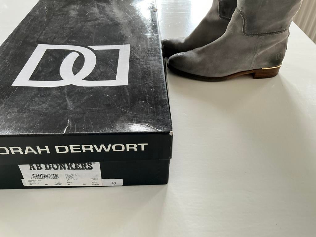 Barbera Derworth laarzen, Hoge laarzen, Verzenden, Zo goed als nieuw, Grijs