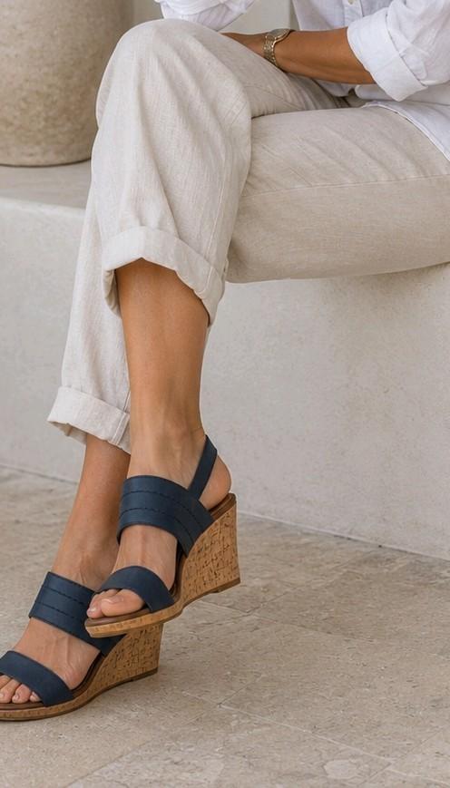 Tommy Hilfiger sleehak sandalen | maat 38,5, Blauw, Zo goed als nieuw, Tommy Hilfiger, Sandalen of Muiltjes