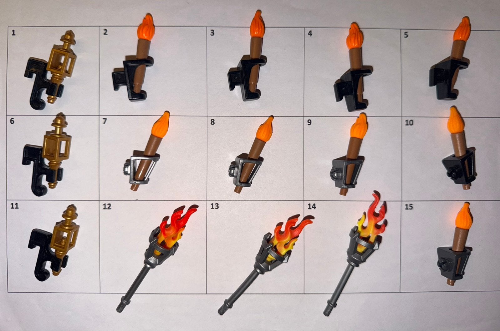 Jun 046: playmobil: fakkels en lantaarns in houder, Ophalen of Verzenden, Gebruikt, Los playmobil