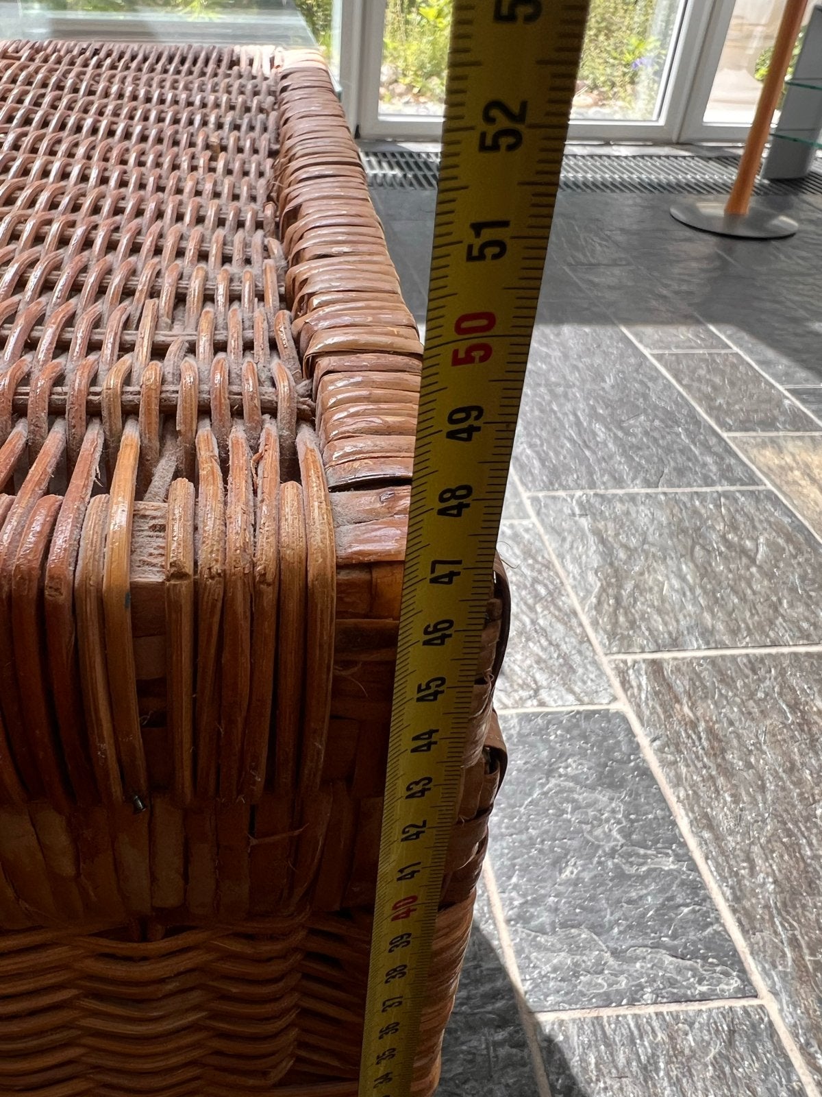 Rotan opbergkist / dekenkist, Huis en Inrichting, Woonaccessoires | Kisten, Ophalen, Overige materialen, Minder dan 50 cm, Gebruikt