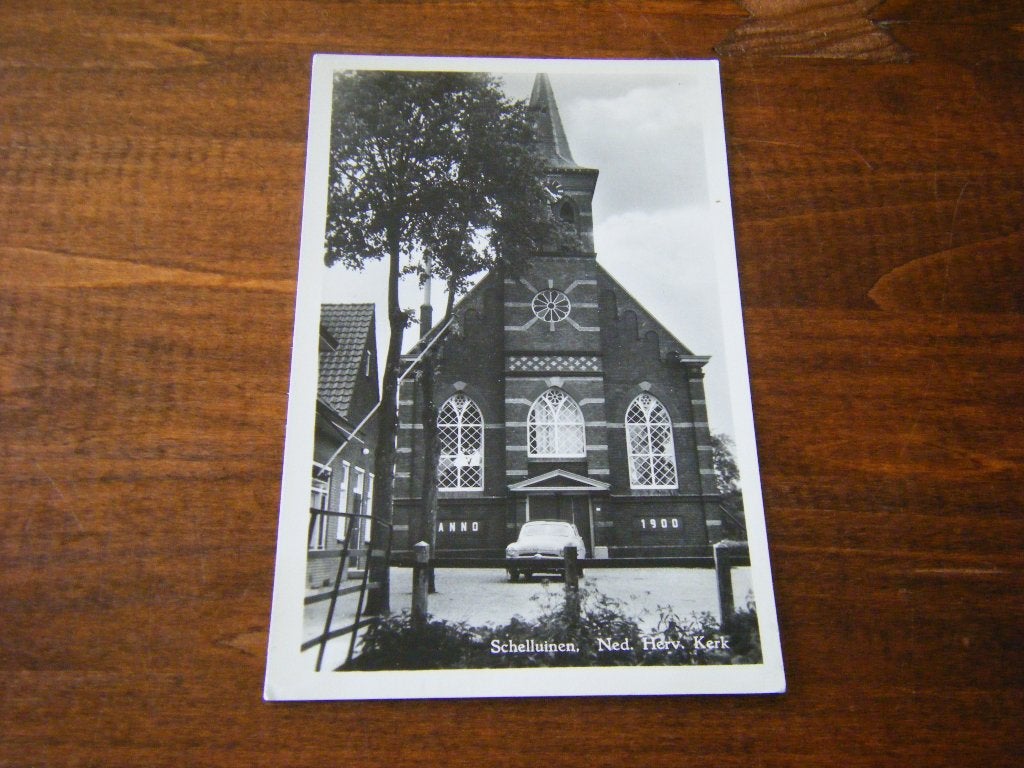 D43 - Schelluinen - NH Kerk - Mooi/Oud, Ophalen of Verzenden, 1940 tot 1960, Zuid-Holland