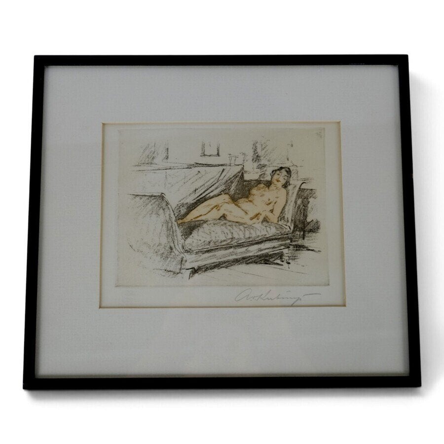 Alexander von Kubinyi (1875-1949) - liggend naakt op sofa