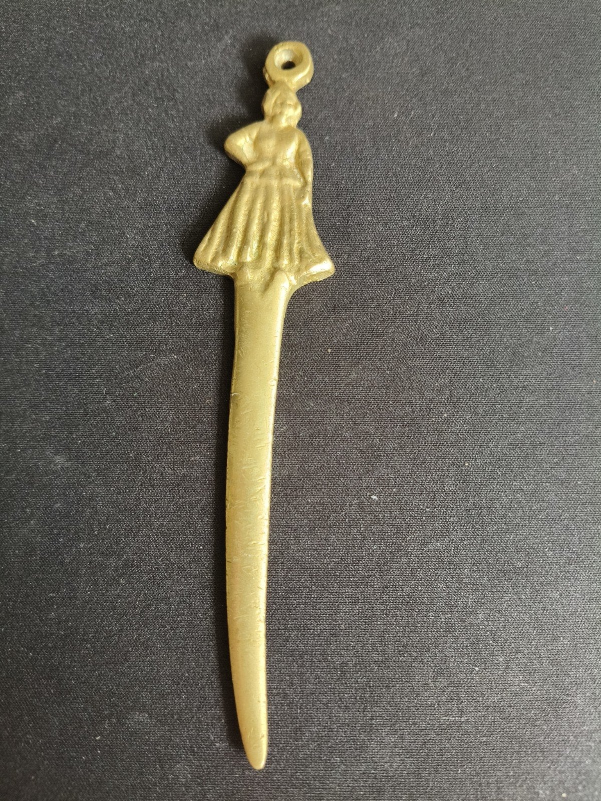 Vintage messing briefopener met damefiguur, Antiek en Kunst, Ophalen of Verzenden