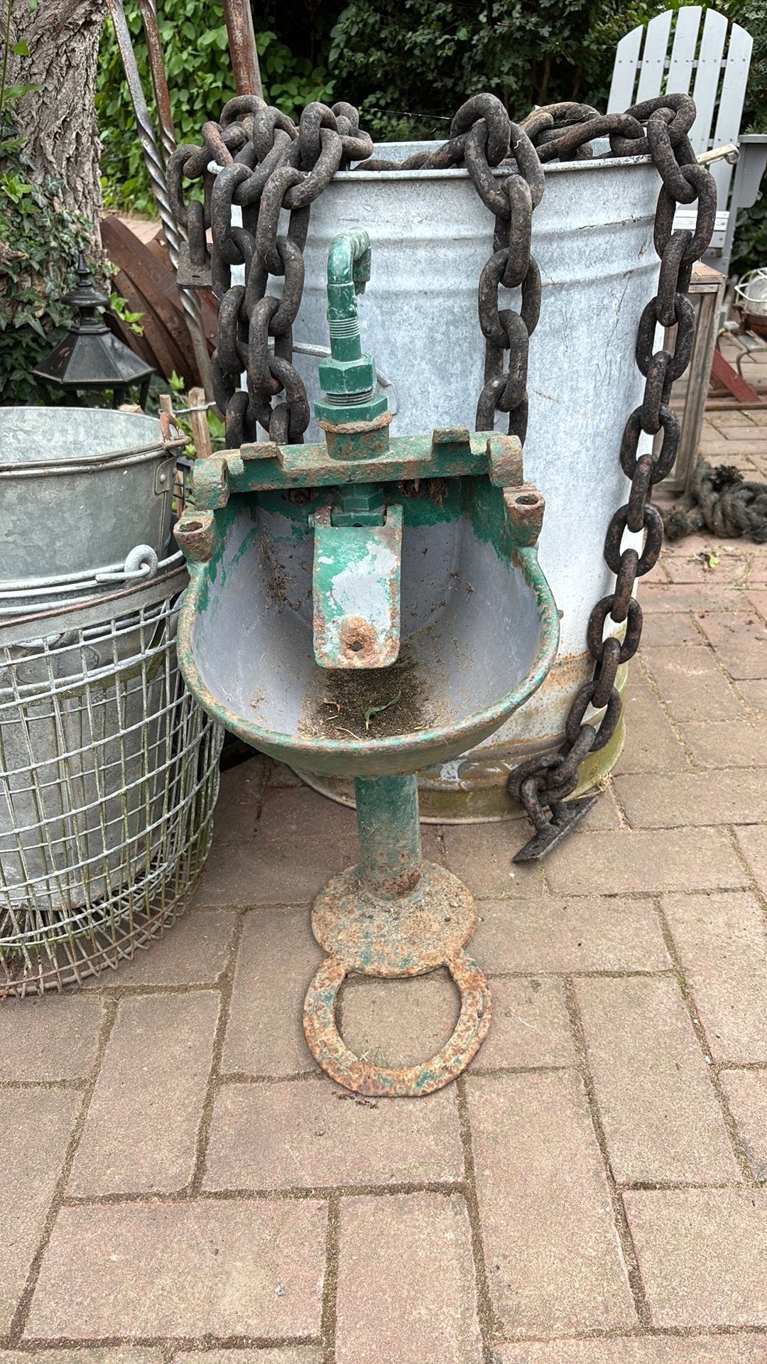 Leuke koeiendrinkbak op staander., Tuin en Terras, Ophalen of Verzenden, Gebruikt