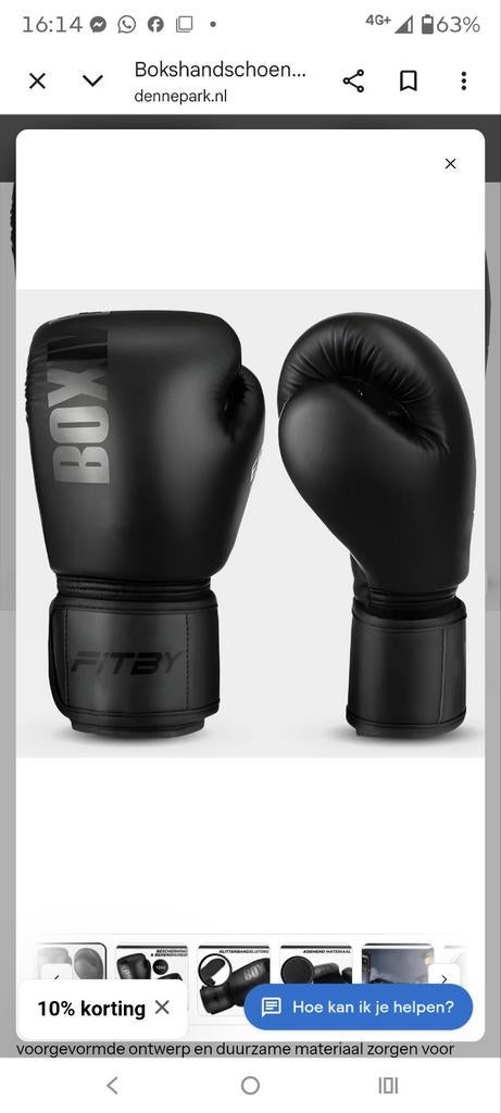 Zwarte bokshandschoenen - 12oz - FITBY - Drielagige vulling, Ophalen of Verzenden, Nieuw, Bokshandschoenen