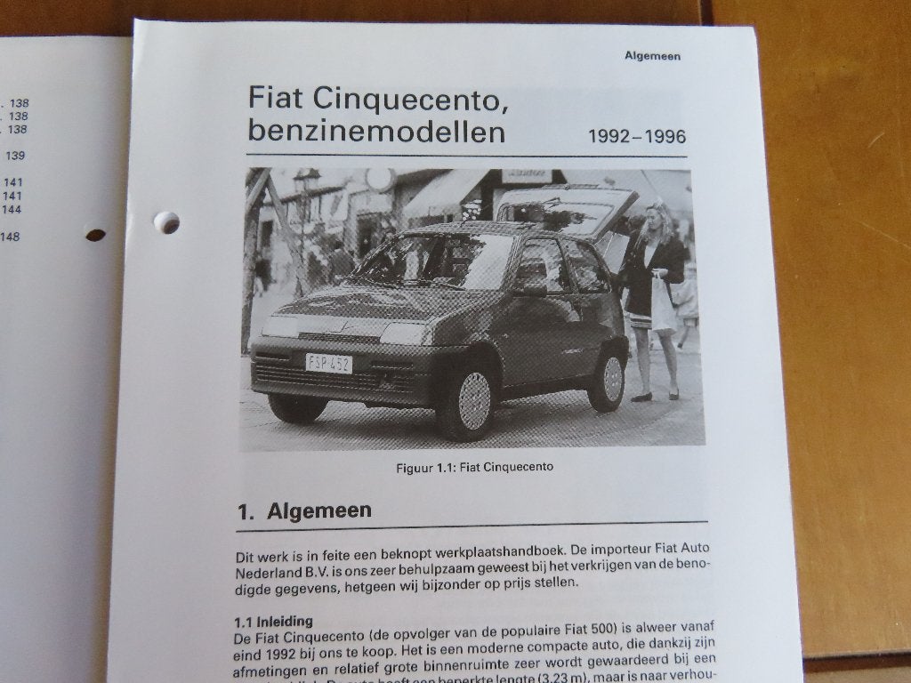 Vraagbaak Fiat Cinquecento 1992- 1996, 170 blz, Ophalen of Verzenden