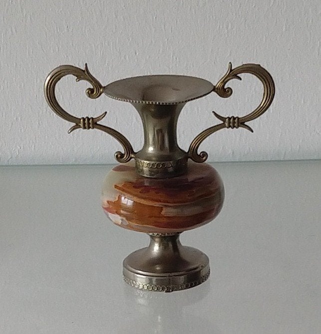 klein messing onyx Amfora vaasje, volgnr 1, Ophalen of Verzenden
