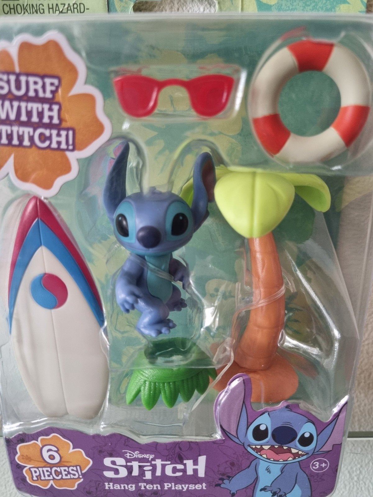 Foto 3 van Orig,Disney, STICH PLAYSET "SURF",6-Delig,Verpakt, Nieuw!