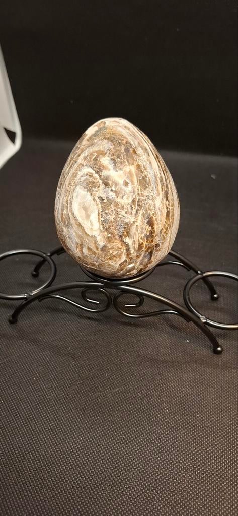 Ei vorm chocolade calciet aragoniet 9,5cm, Huis en Inrichting, Lampen | Tafellampen, Ophalen of Verzenden, Minder dan 50 cm