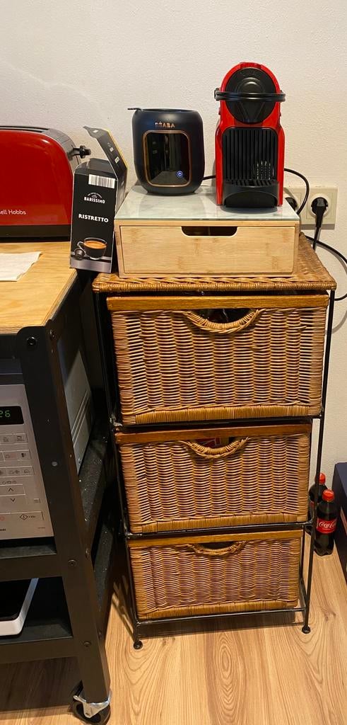 3-tier Ratan Storage Shelves, Huis en Inrichting, Kasten | Ladekasten, Zo goed als nieuw, Minder dan 100 cm, 25 tot 50 cm, Ophalen of Verzenden