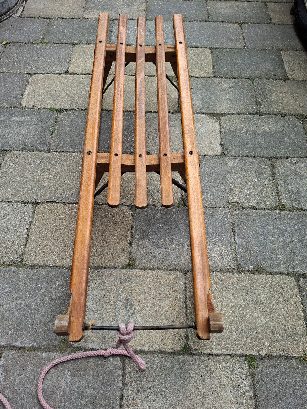 Vintage houten slee - DAVOS GERMINA, Ophalen of Verzenden