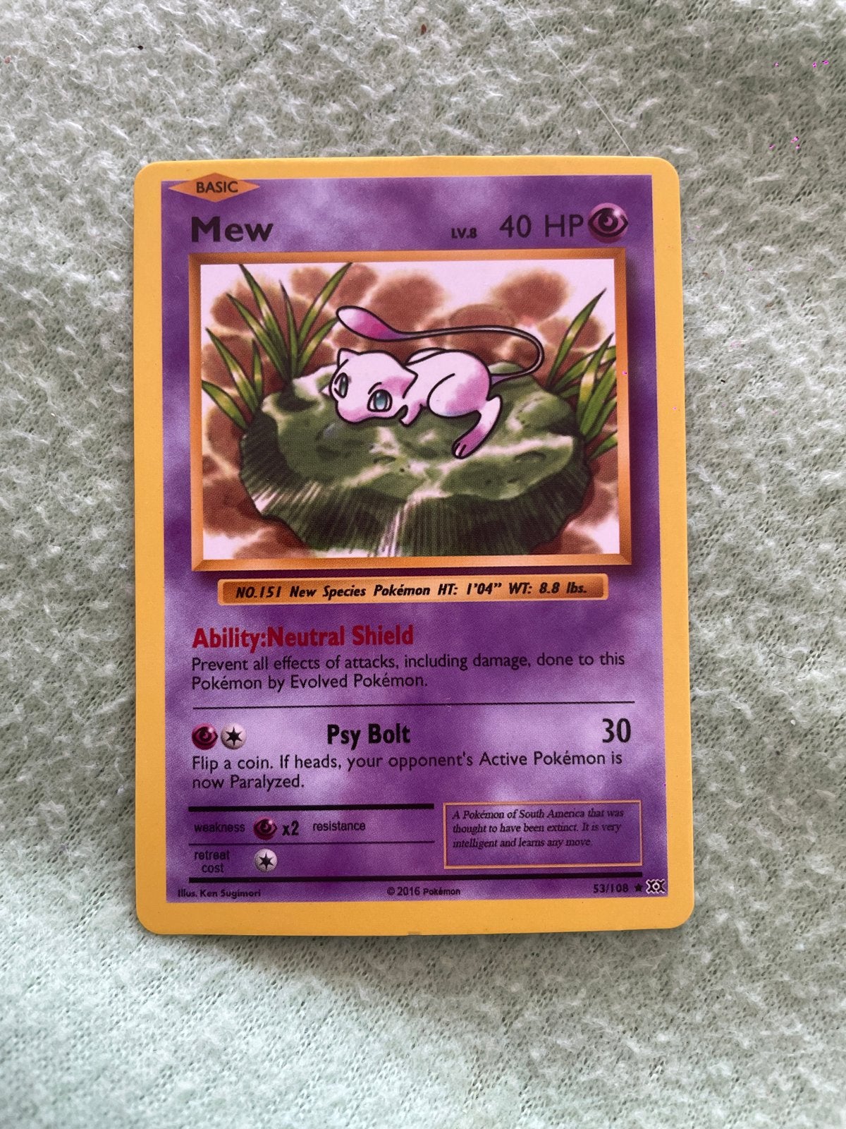 Mew Pokémon kaart - Basic - 40 HP - 53/198, Ophalen of Verzenden, Zo goed als nieuw, Losse kaart