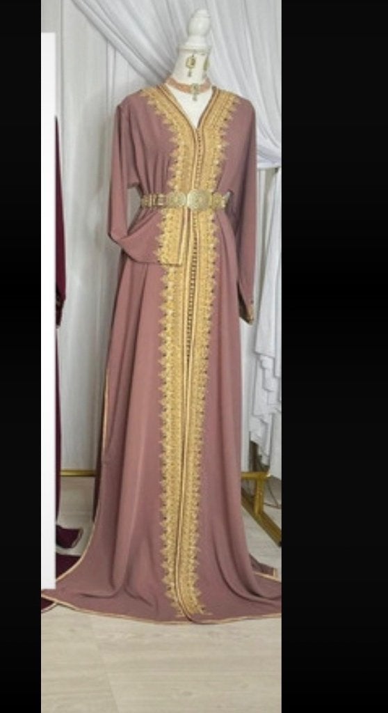 Marokkaanse jurk kaftan caftan takshita lebsa, Overige typen, Meerkleurig, Maat 42/44 (L), Ophalen of Verzenden