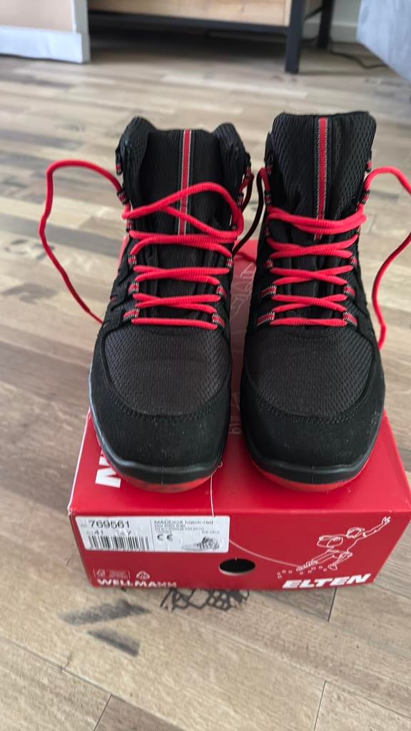 Elten Maddox black-red safety shoes, Kleding | Heren, Zwart, Ophalen of Verzenden, Zo goed als nieuw, Werkschoenen