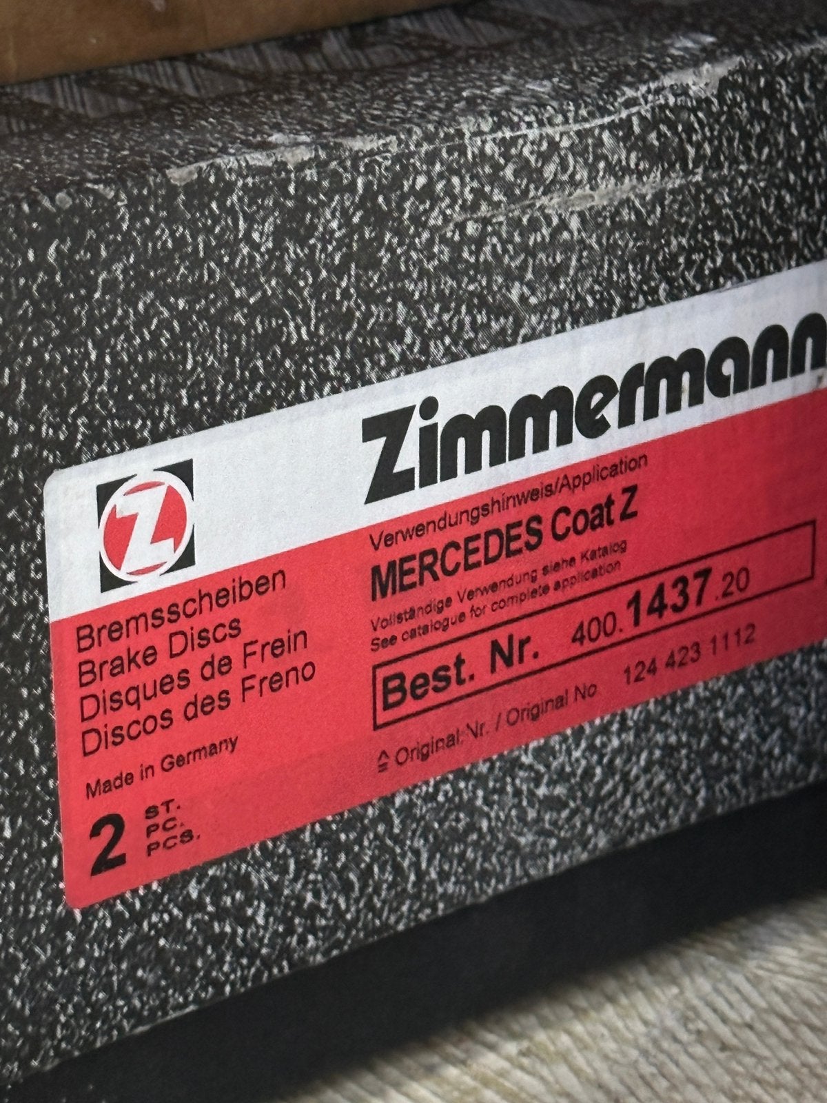 Zimmermann Coat Z Remschijven Mercedes W124 W201 W202 R170, Auto-onderdelen, Ophalen of Verzenden, Nieuw, Overige automerken