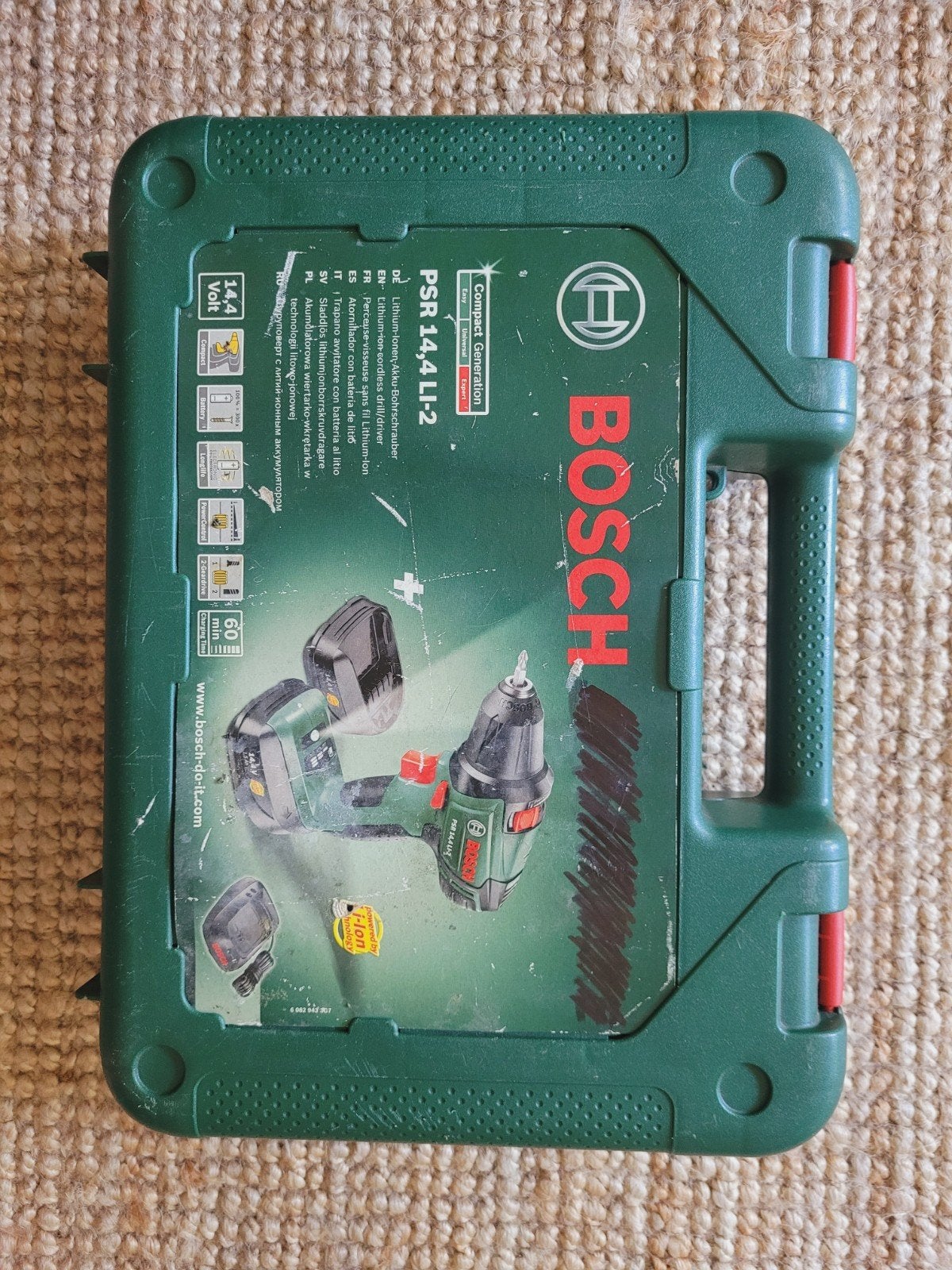 Bosch PSR 14.4 LI-2 Accuboormachine met 2 accu's, Doe-het-zelf en Verbouw, Gereedschap | Boormachines, Gebruikt, Variabele snelheid
