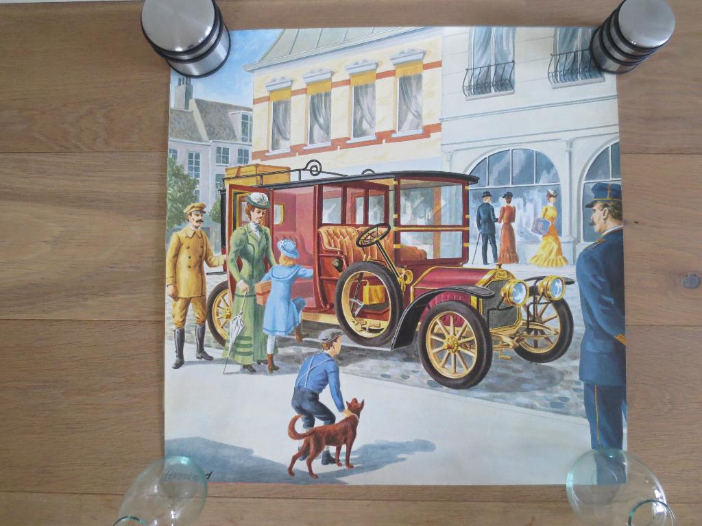 Poster - Peugeot - Vintage -Verzamelen Afmetingen 58cm./58cm, Ophalen of Verzenden, A1 t/m A3, Vierkant, Reclame