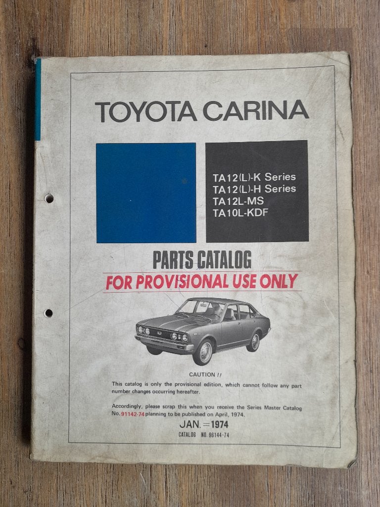 ONDERDELEN / PARTS CATALOGUS - TOYOTA CARINA TA12 TA10, Verzenden