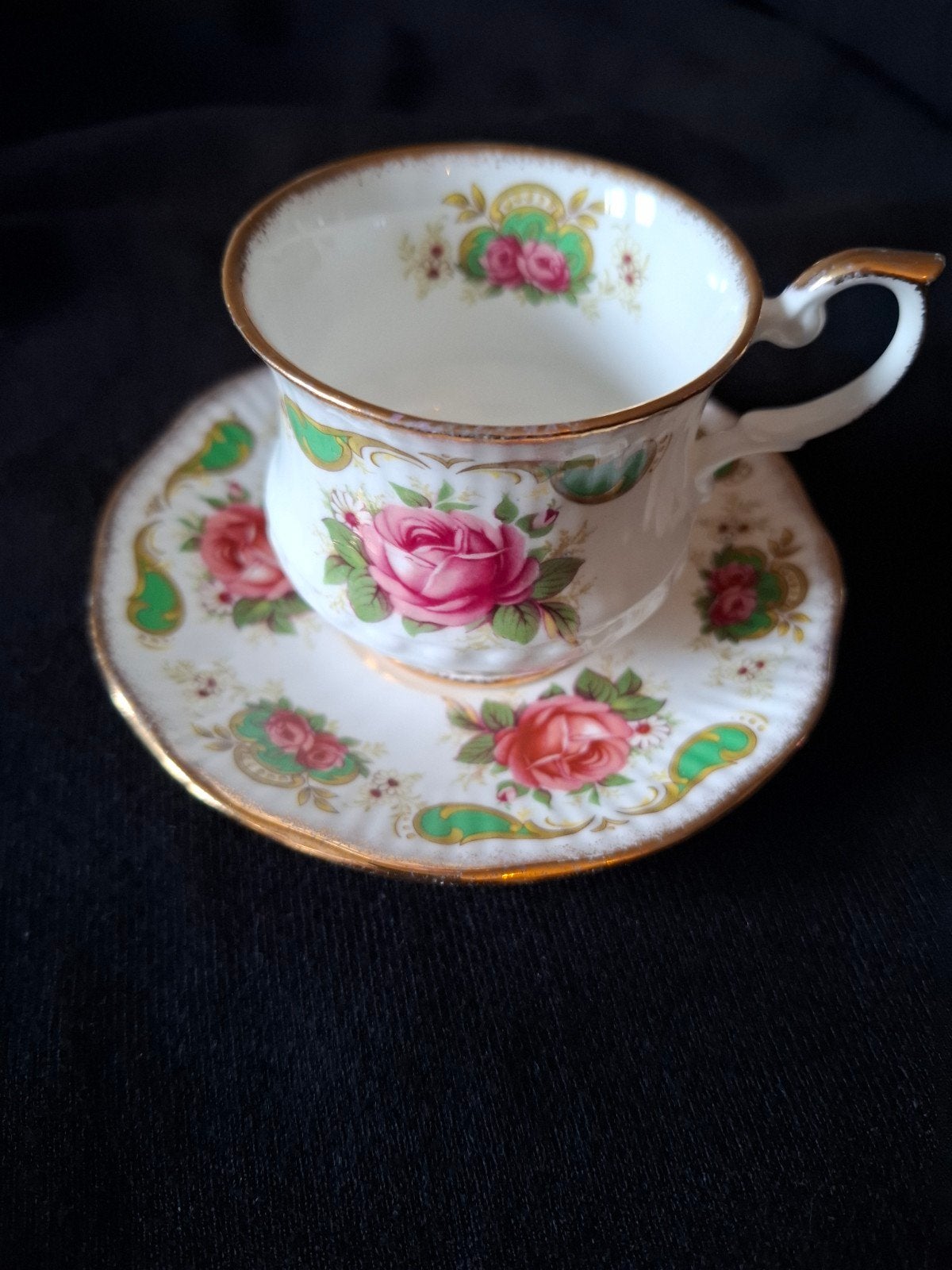 Antieke Queen's Rosina China Co Ltd theekop en schotel, Antiek en Kunst, Ophalen of Verzenden