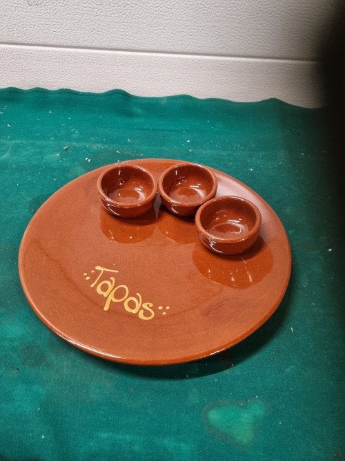 tapas schaal met drie vast schaaltjes, Ophalen of Verzenden