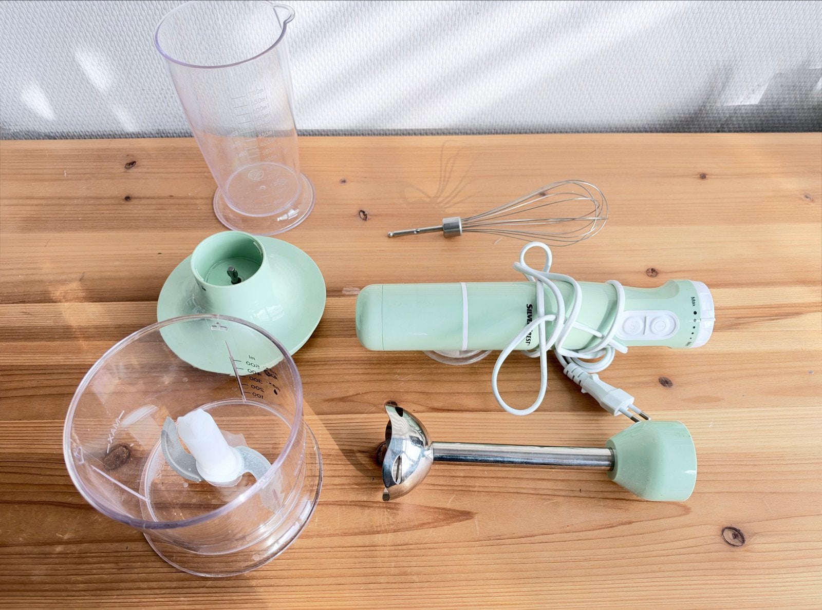 Silvercrest Staafmixer Set / blender and whisk, Witgoed en Apparatuur, Ophalen, 3 snelheden of meer, Zo goed als nieuw, Vaatwasserbestendig