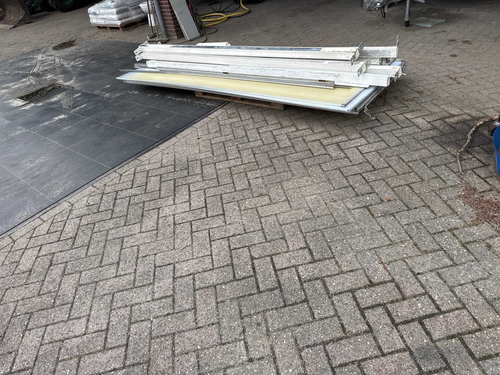 Serre 5x3m wit, aluminium/hout, polycarbonaat dak, Ophalen of Verzenden, Gebruikt