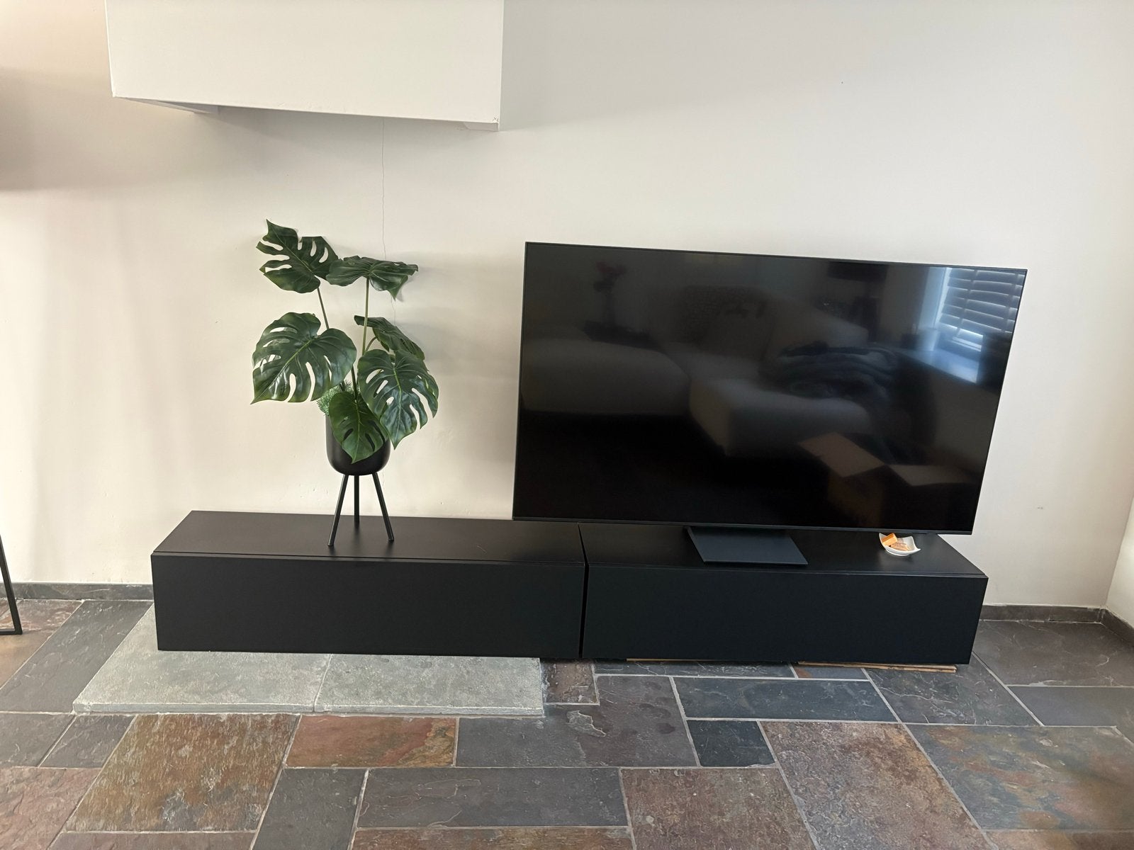 Meubel Square TV meubel DIAMOND - Mat Zwart - 240cm, Ophalen, Overige materialen, Zo goed als nieuw, 200 cm of meer