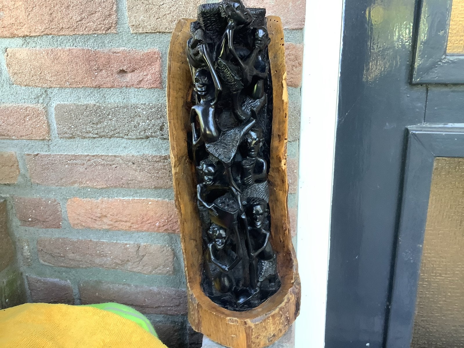 Afrikaanse Houtsnijwerk Sculptuur - Levensboom, Antiek en Kunst, Kunst | Niet-Westerse kunst, Hout, Afrika, Handgemaakt, Houtsnijwerk