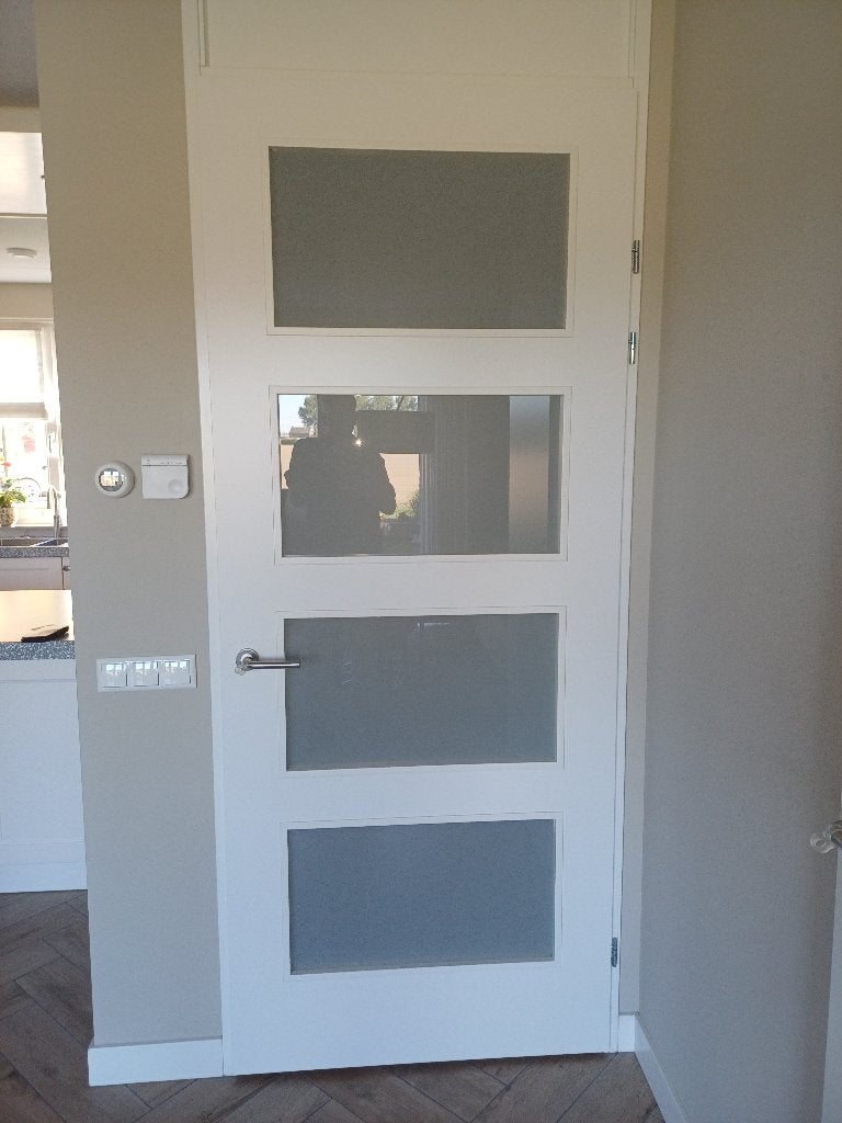 Binnendeur met matglas, Doe-het-zelf en Verbouw, Deuren en Horren, Ophalen, 80 tot 100 cm, 215 cm of meer, Binnendeur