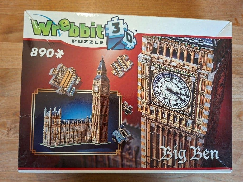Wrebbit 3D Big Ben Puzzel - Uitdaging voor de puzzelaar!, Ophalen of Verzenden, 500 t/m 1500 stukjes, Zo goed als nieuw, Rubik's of 3D-puzzel