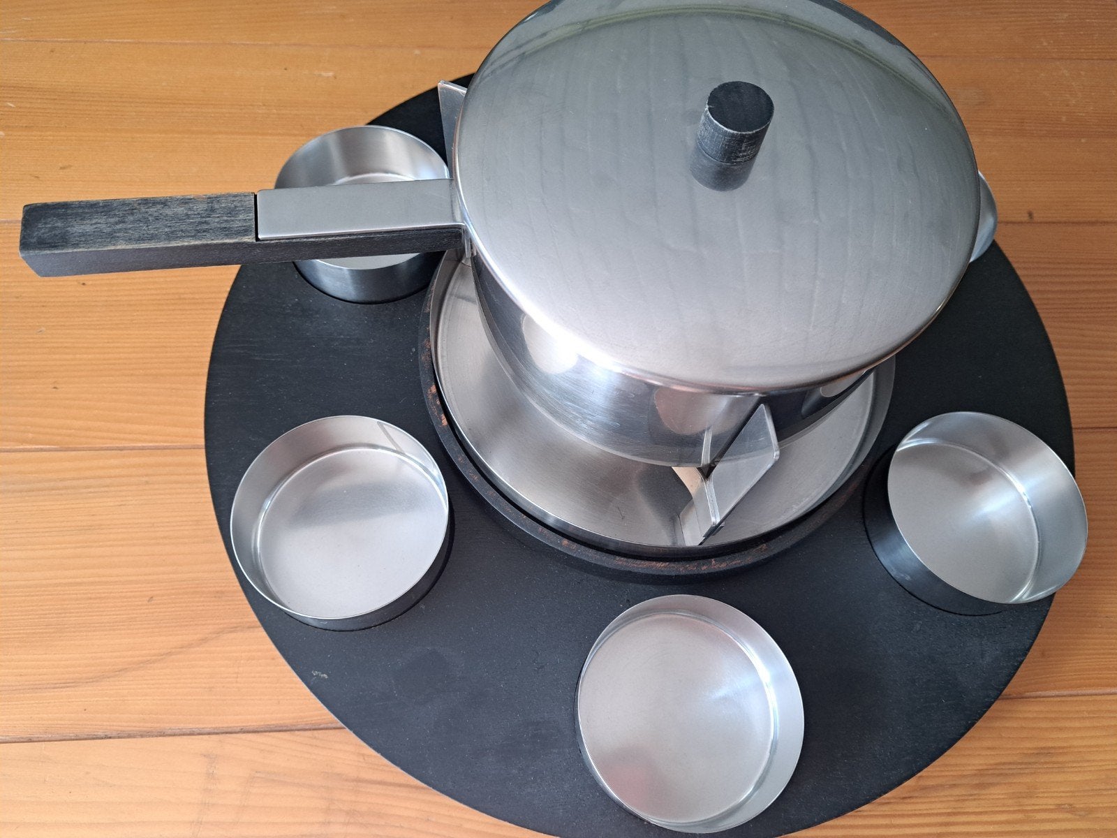 Vintage Stelton Fondue Set RVS - Design Erik Magnussen, Ophalen of Verzenden, Zo goed als nieuw, Brander, Fondueset