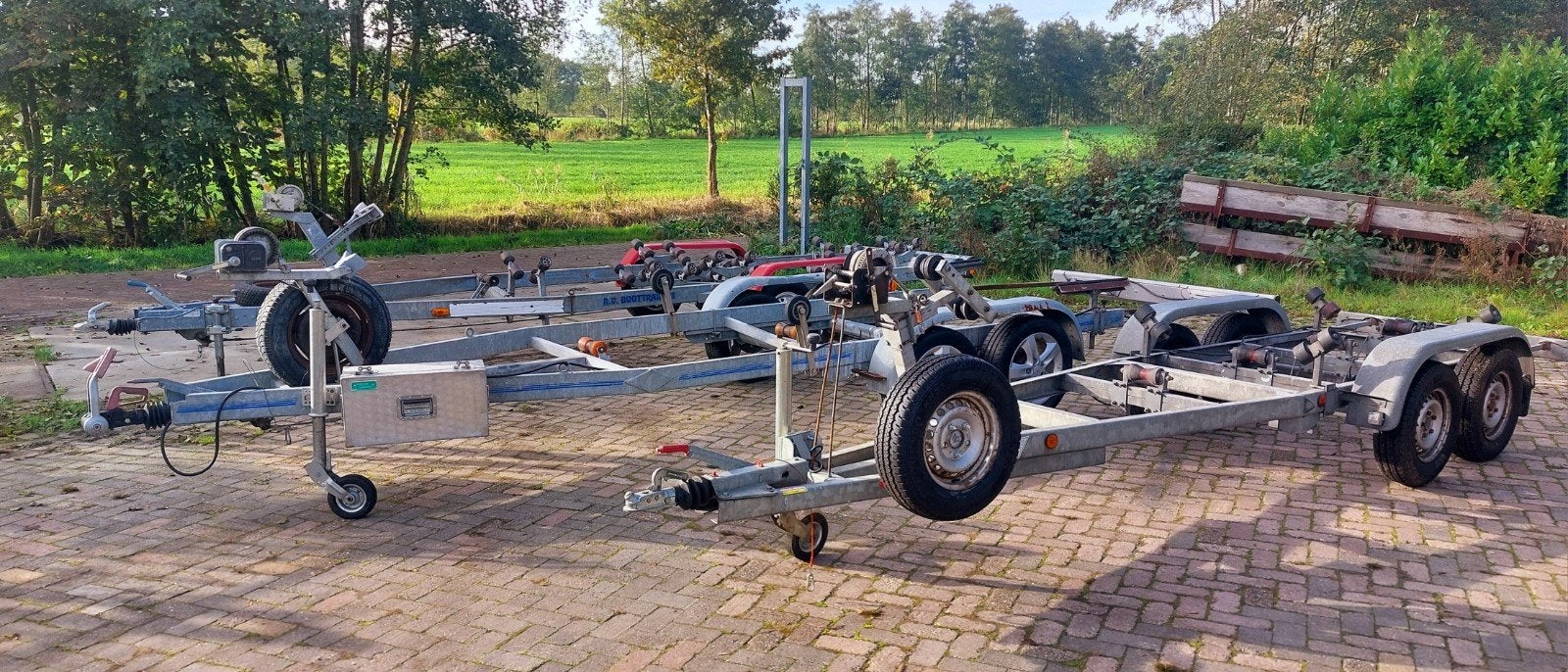 3 dubbelas boottrailers met Nederlands kenteken, Watersport en Boten, Ophalen, Gebruikt, Overige typen