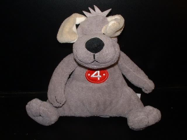 HAPPY HORSE HOND VELOURS GRIJS MET ROOD PLAATJE MET, Ophalen of Verzenden, Nieuw, Overige typen
