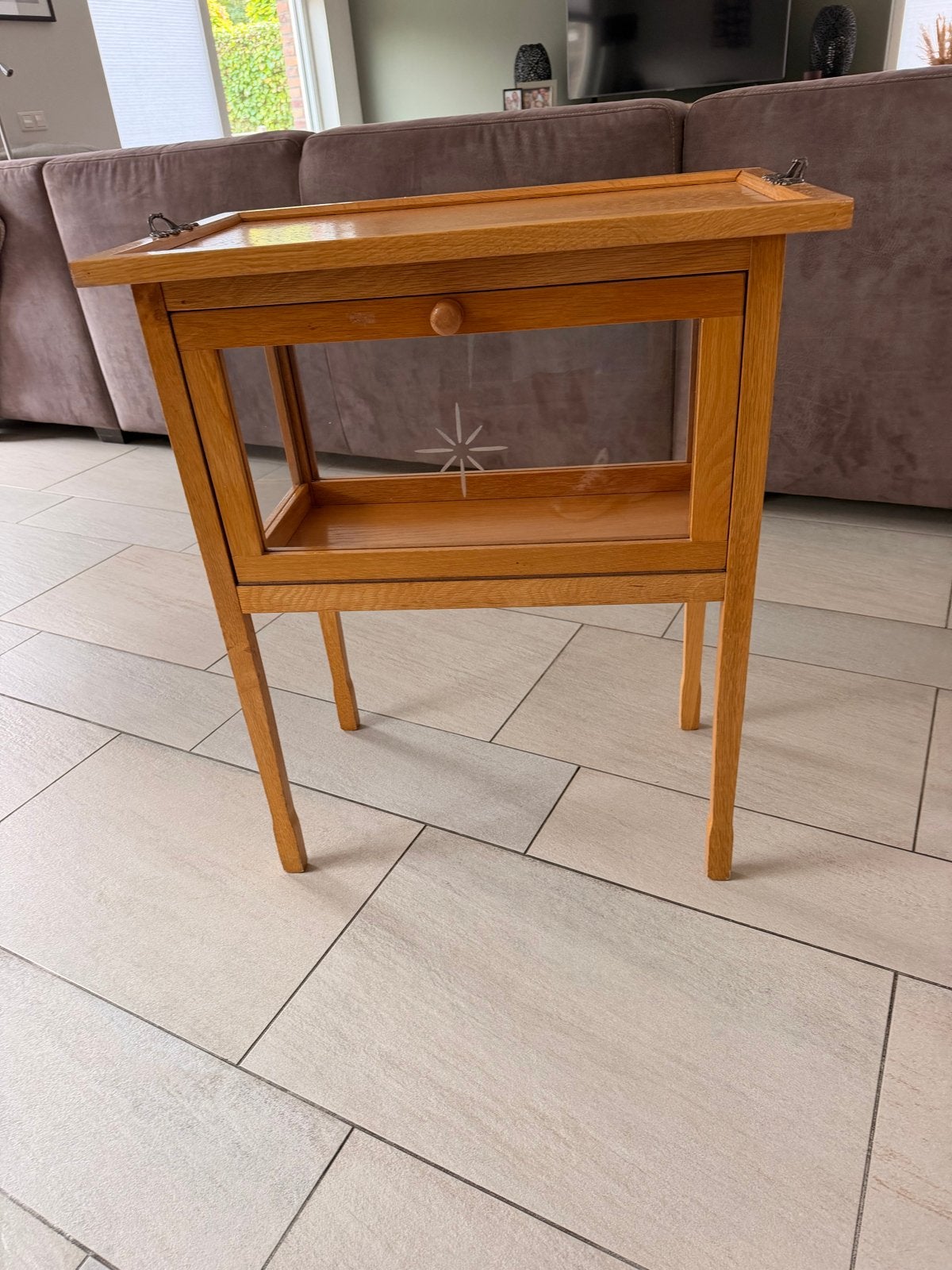 Theekastje/ Bijzettafel met dienblad, Ophalen of Verzenden, Gebruikt