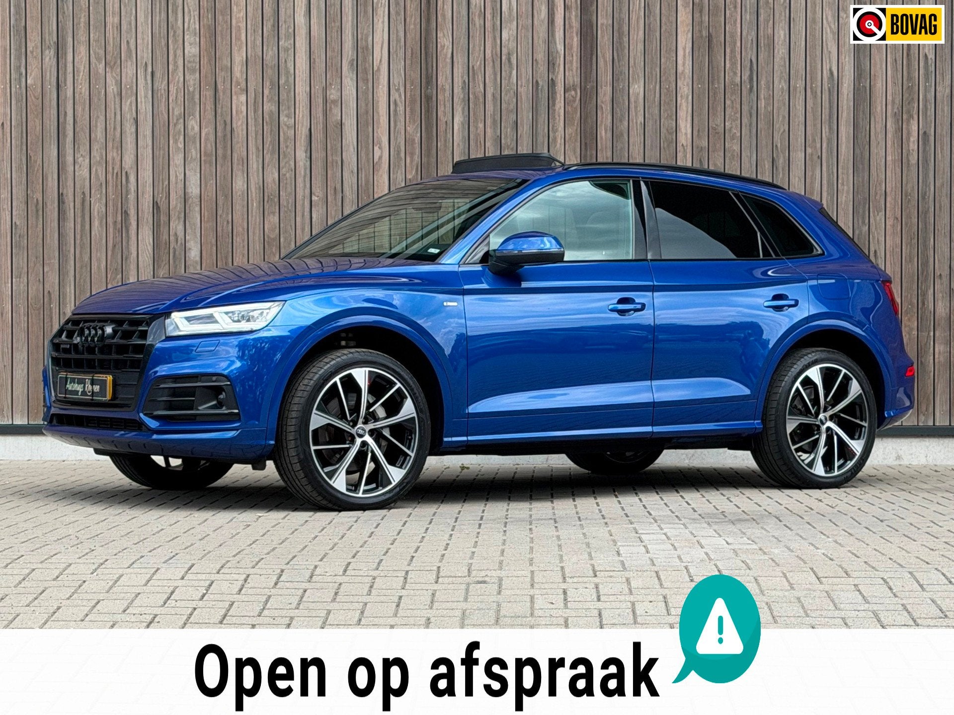 Audi Q5 55 TFSI e quattro S-Line / Pano / ACC / Dodehoek /, Auto's, Audi, Automaat, Zwart, 4 cilinders, Blauw