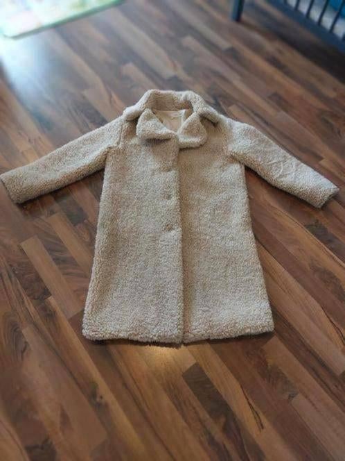 Beige lange Teddy jas van Mango, Maat XS, Kleding | Dames, Jassen | Winter, Ophalen of Verzenden, Zo goed als nieuw, Maat 34 (XS) of kleiner
