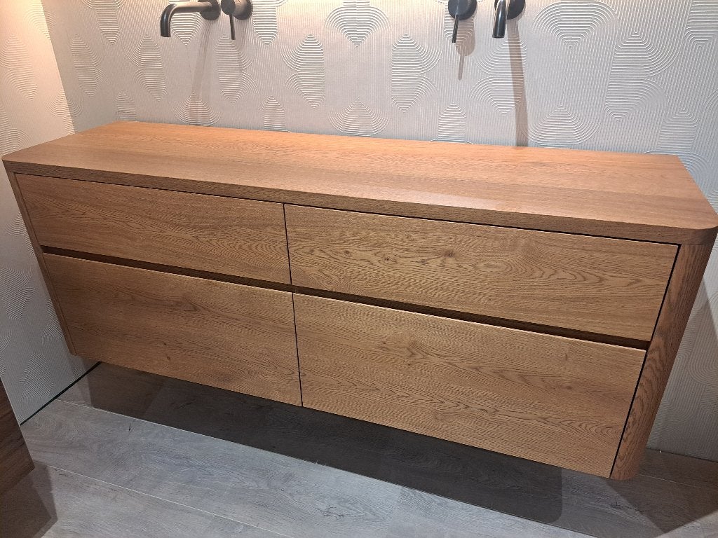Son Massief eiken houten badmeubel 160cm, Huis en Inrichting, 150 tot 200 cm, Nieuw, Ophalen of Verzenden, Minder dan 100 cm