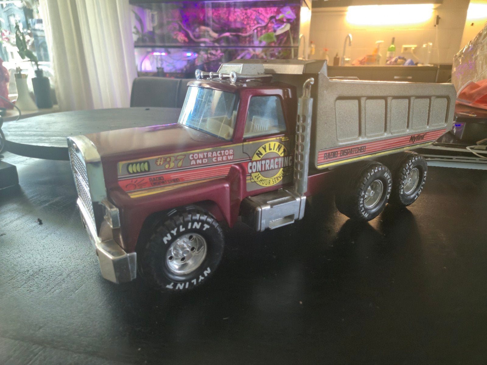 Vintage Nylint Contracting #37 Dumptruck – Geperst Staal (US, Ophalen of Verzenden, Gebruikt