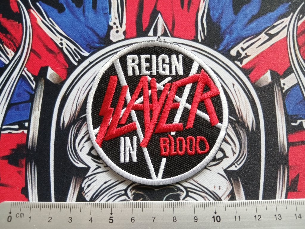 Slayer  leuke reign in blood patch 69 metal, Ophalen of Verzenden, Nieuw, Kleding